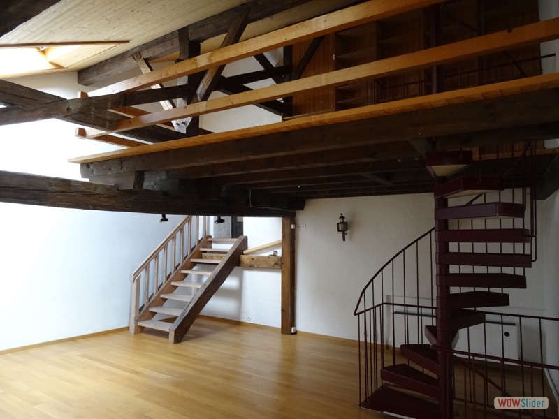 Salon 40 m2 avec mezanine, parquet chne