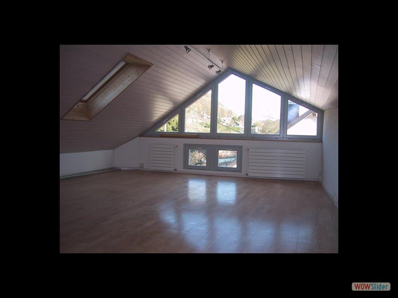 Chambre combles, env. 20 m2, mansarde, sol parquet