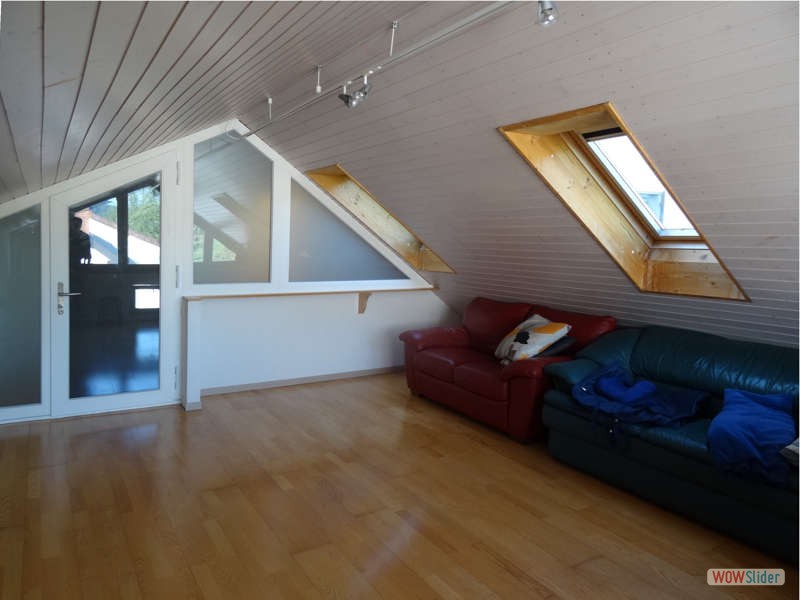 Chambre combles, env. 20 m2, mansarde, sol parquet